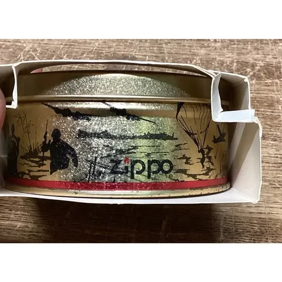 D-DAY NORMANDY 50 YEARS 1944-1994 BRASS ZIPPO LIGHTER SET - LIMITED EDITION